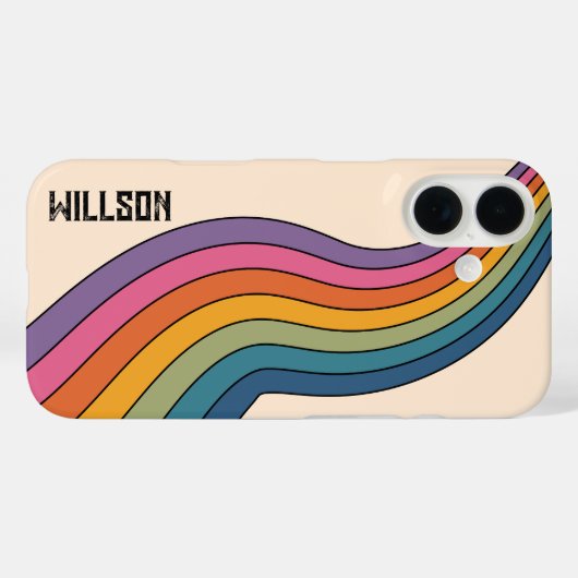 60s 70sレトロストライプ Case-Mate iPhoneケース (裏面 (横))