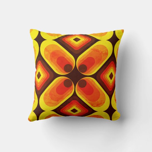 60s 70sレトロ枕パターン（の模様が）ある枕 クッション (裏面)