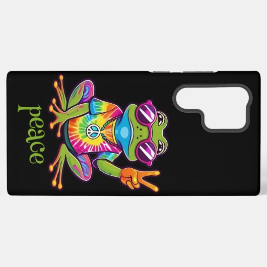 60s 70s Hippy Hippie Peace Frog Samsung Galaxyケース (裏面横)