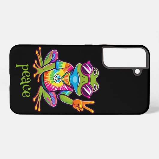 60s 70s Hippy Hippie Peace Frog Samsung Galaxyケース (裏面横)