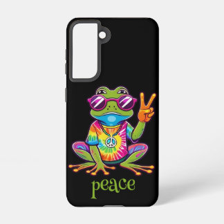60s 70s Hippy Hippie Peace Frog Samsung Galaxy S21ケース