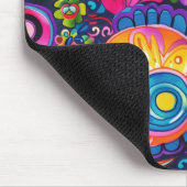 60s 70s Hippy Hippie Psychedelic マウスパッド (コーナー)