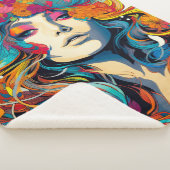 60s 70s Hippy Woman Psychedelic Hippie シェルパブランケット (3/4)