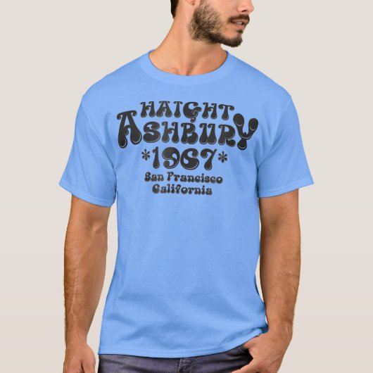 60s 70s Retro Flower Power  1967 Haight Ashbury Tシャツ (正面)