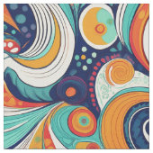 60s 70s Vibeレトロ旋回抽象芸術Pat#1 ID1069 ファブリック (クローズアップ)