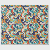 60s 70s Vibeレトロ旋回抽象芸術Pat#1 ID1069 ラッピングペーパー (フラット)