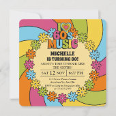 60s Music Birthday Party Retro Groovy Inspired 招待状 (正面)