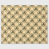 60s Music in Retro Color on Beige ラッピングペーパー (フラット)