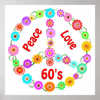 60s Peace Love ポスター