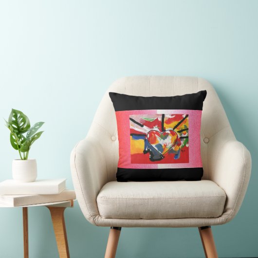 60s Peter Maxアートスタイルハート枕 クッション (椅子)