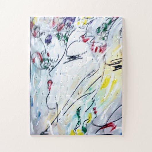 60s Peter Maxカラフル水カラープロファイルスケッチ ジグソーパズル (縦)