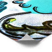 60s Peter Maxスタイルカラフル水カラープロファイル ポスター (角)