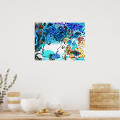 60s Peter Maxスタイルカラフル水カラープロファイル ポスター (キッチン)