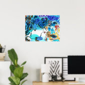 60s Peter Maxスタイルカラフル水カラープロファイル ポスター (ホームオフィス)