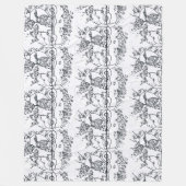 60s Peter Max白黒イラストレーションプロファイル フリースブランケット (正面)