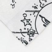 60s Peter Max白黒イラストレーションプロファイル フリースブランケット (角)