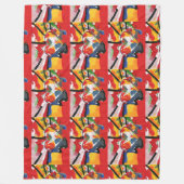 60s Peter Max Watercolorハートパターン フリースブランケット (正面)