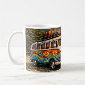 60s Retro Traveler Hippie Bus Camper Van Lake Life コーヒーマグカップ (左)