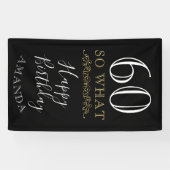 60So引用文ブラック60おもしろい位エレガントの誕生日 横断幕 (横)