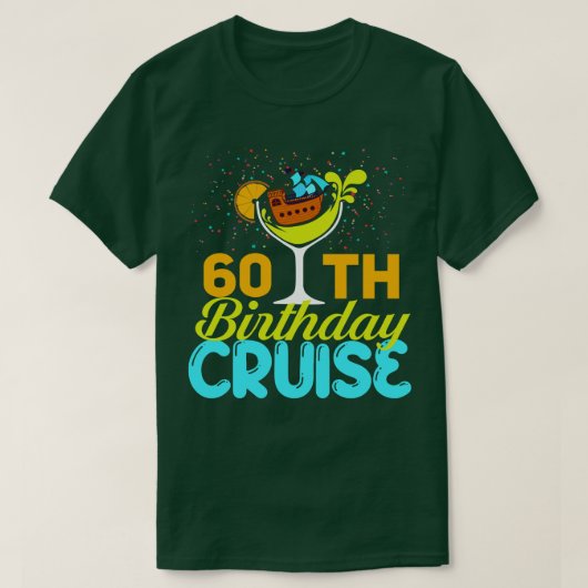 60thおもしろい誕生日クルーズ tシャツ (デザイン正面)