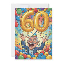 60thおもしろい Grandpa in誕生日カードバルーンシャワー