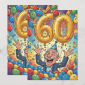 60thおもしろい Grandpa in誕生日カードバルーンシャワー (正面/裏面)