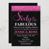 60thと女性のための素晴らしい誕生日招待状 招待状 (正面/裏面)