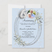 60thの写真結婚ダイヤモンドの青い招待状 (正面)