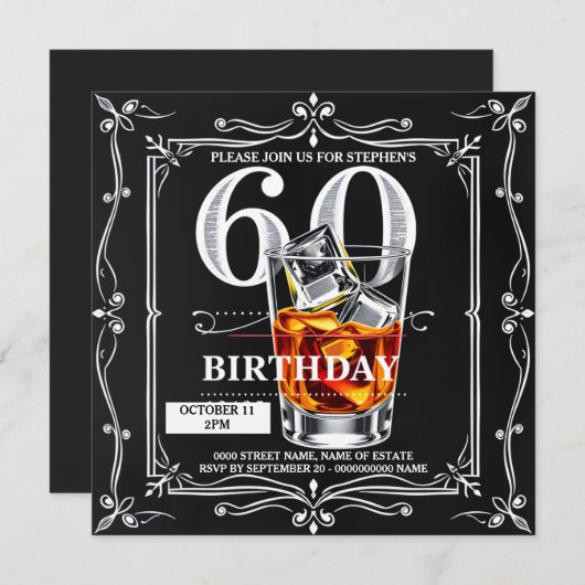 60thウイスキー男らしタンブラーDIY シーズンカード (正面/裏面)