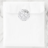 60thエレガントバースデーパーティーグラムマーブルシルバー ラウンドシール (バッグ)