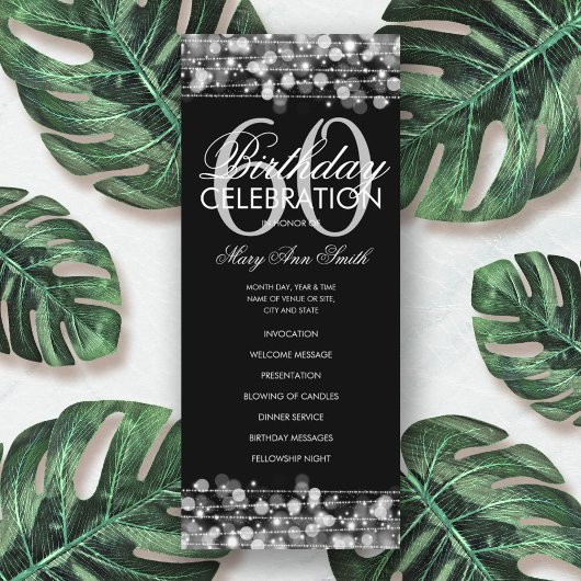 60thエレガントバースデーパーティープログラムシルバー（メニュー付） プログラム