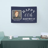 60thエレガント誕生日パーティバナー（写真あり） 横断幕 (トレードショー)