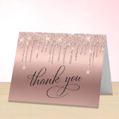 60thエレガント誕生日パーティーバラ金ゴールドグリッター サンキューカード