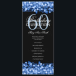 60thエレガント Birthday Partyプログラムブルー付き/メニュー プログラム<br><div class="desc">"エレガントBirthday Party Program"デザインとSparkles & Lights in Blue付きブルーカスタム文字。</div>