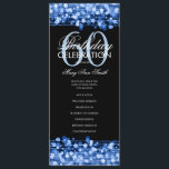60thエレガント Birthday Partyプログラムブルー付き/メニュー プログラム<br><div class="desc">"エレガントBirthday Party Program"デザインとSparkles & Lights in Blue付きブルーカスタム文字。</div>