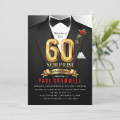 60thサプライズ誕生日タキシード招待状 招待状 (スタンド正面)