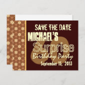 60thサプライズ誕生日日付金ゴールドの保存 案内ポストカード (正面/裏面)