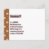 60thサプライズ誕生日日付金ゴールドの保存 案内ポストカード (裏面)