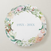 60thダイヤモンドの結婚周年記念バラガーランド ラウンドクッション (裏面)