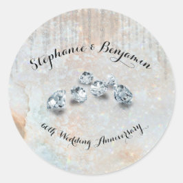 60thダイヤモンド結婚のアニバーサリーシカルシック ラウンドシール