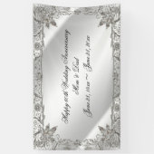 60thダイヤモンド結婚の結婚記念日 横断幕 (縦)