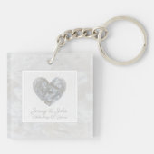 60thダイヤモンド結婚の記念日のハートカスタム キーホルダー (裏面)