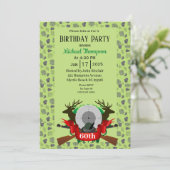 60thディアハンターカモフラージュ誕生日 招待状 (スタンド正面)