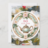 60thバースデーパーティアフタヌーンティーフローラ かわいらし 招待状 (裏面)