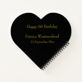 60thバースデーパーティーお祝いブラックゲスト ノートブック (裏面)