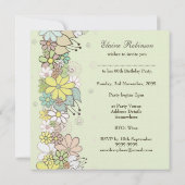 60thバースデーパーティーグリーン開花カスタム招待状 招待状 (裏面)