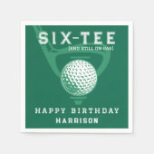 60thバースデーパーティーゴルフテーマモダングリーンナプキン スタンダードカクテルナプキン (正面)
