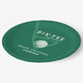 60thバースデーパーティーゴルフテーマ名モダングリーン ペーパープレート (アングル)