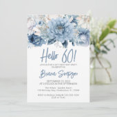 60thバースデーパーティーダスティーブルーフローラ 招待状 (スタンド正面)