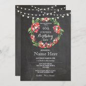 60thバースデーパーティーチョークリースフローラ招待状 招待状 (正面/裏面)